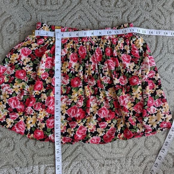 Floral impressionist vintage flower design mini skirt a siluhet Size M @K - Picture 4 of 5